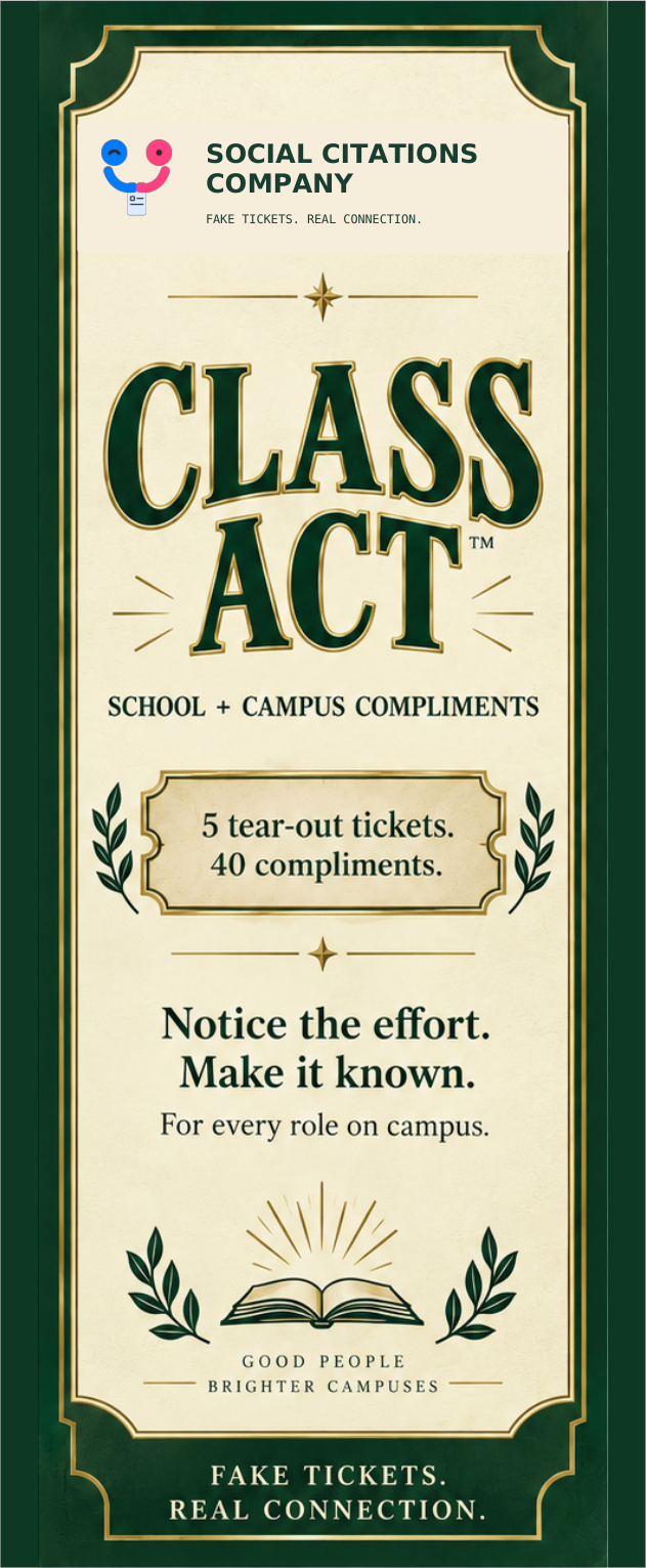 Class Act printed booklet cover